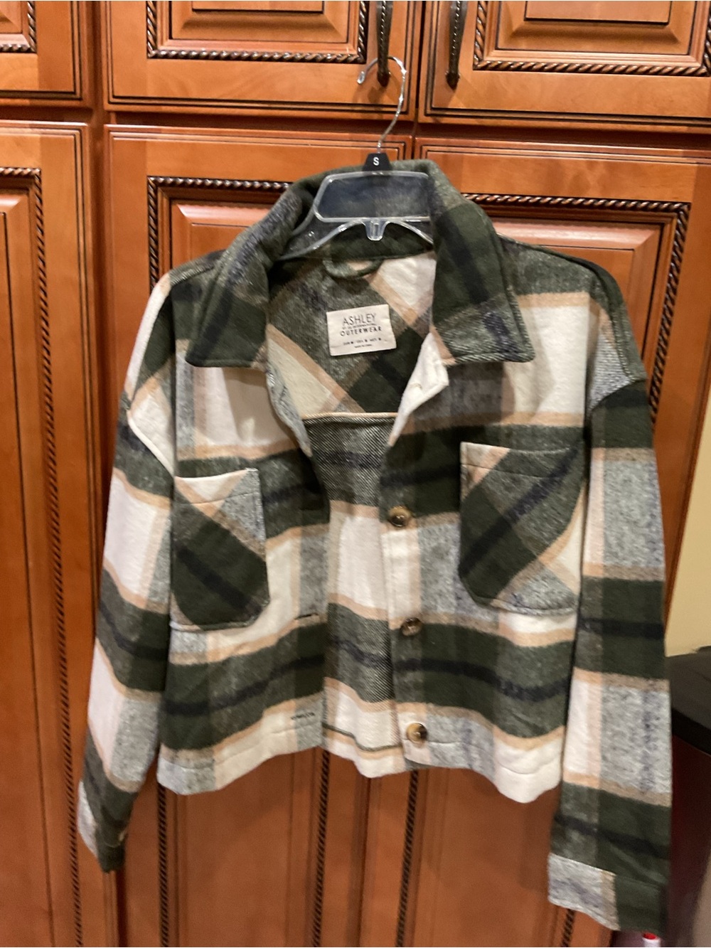 Ashley Outerwear Flannel Jacket Buffalo Plaid Shacket Womens M Black/brown White